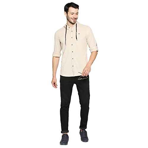 Image of HammerSmith Men's 100% Cotton Long Sleeve Hooded Collar Casual Shirt