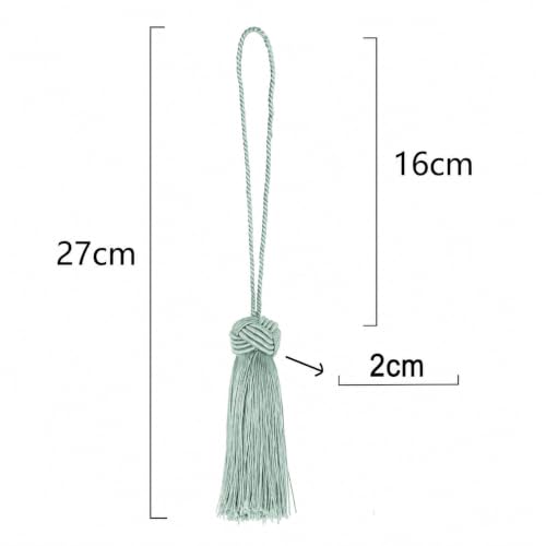 Image of BEL AVENIR 8 Pcs Elegant Polyester Key Tassel Colorful Craft Tassels Charms | Key Tassel for Christmas Tree, DIY Craft Garland Project, Wedding Home Party Decorations, Small Tassel (Light blue)