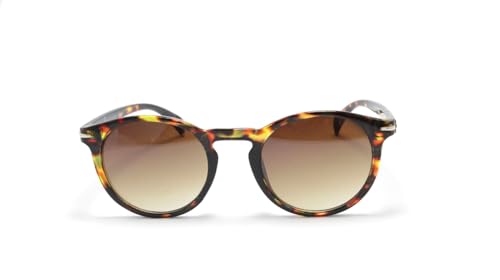 Óculos De Sol Geek Redondo Unissex Com Proteção Uv-400 Cor: Marrom-Tartaruga
