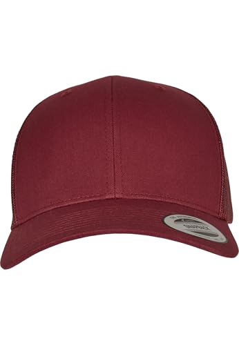 Flexfit Unisex Retro Trucker Cap, Klassische Trucker Cap mit Mesh-Rückseite, one Size, Cranberry
