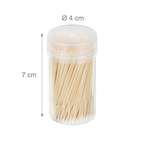 Relaxdays Tandenstoker hout 4000-delige set, dun, voor tandhygiëne, hapjes & knutselen, tandhoutjes, 6,5 cm, naturel - Image 5
