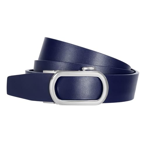 SUOSDEY Women Leather Ratchet Belt for Jeans Pants with Gold Automatic Sliding Buckle,Ladies Dress Belt,Width 1.2"