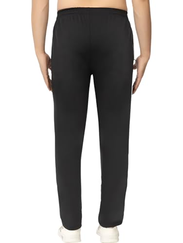 Image of Men's Track Pants with Side Zip Pockets - Regular Fit Sports Joggers for Gym, Running & Casual Wear - Mens Lower