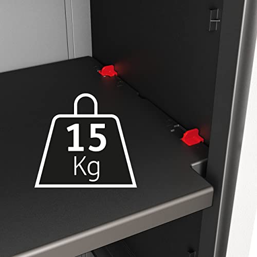 Keter Detroit, niedrig Kunststoffschrank, Kunststoff, schwarz, 65 x 45 x 97 cm