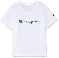 Champion Kids Script Cropped Tee, White, 12