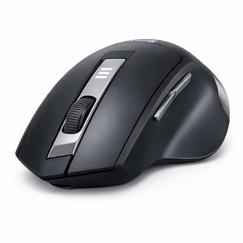 Mouse Ergonômico Sem Fio Recarregável, 1600 DPI Ajustável, USB/Bluetooth 2.4G, Redução de Tensão no Pulso e Tendinite, Cliques Silenciosos, Ideal para Trabalho Estudos e Jogos