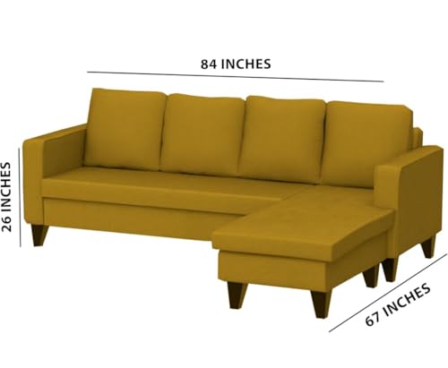 Image of The MM Furniture store Premium Fabric Sofa - Dirty Gold (6 Seater - RHS)