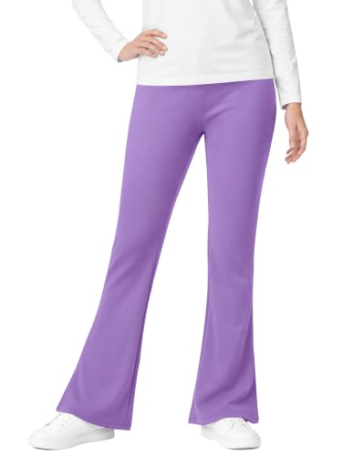 Poroka Girls Fleece Lined Cotton Flare Leggings Winter Bell Bottom Pants