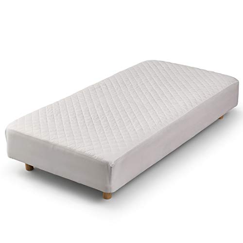 パッド一体型ボックスシーツ シングル 100×200×25cm 抗菌防臭 防縮加工 綿100% 夏 冬 オールシーズン グレー AJ001BS [Amazon限定ブランド]offtime(オフタイム)