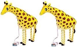 Dzrige Walking Animal Balloons Giraffe Balloon Animal Air Walker Helium Foil Balloon for Children Kids Fun Party (2Pcs)