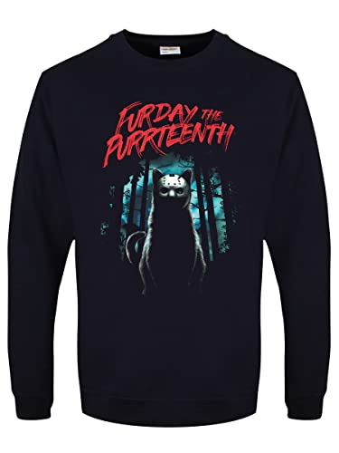 Sweatshirt Homme Furday The Purrteenth Pull Bleu Marin chaud pour l'automne