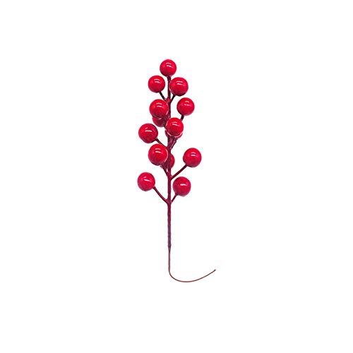 image for Panxxsen 24 Pcs Red Berry Stems,Artificial Holly Berries Picks,Red Ber