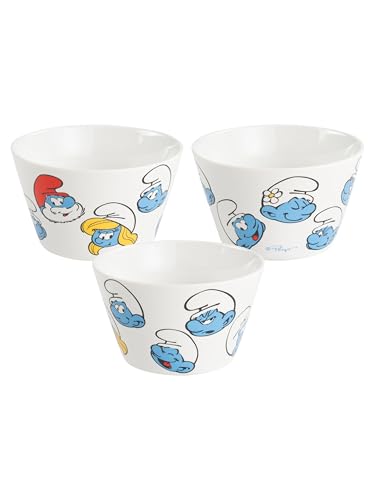 United Labels Die Schlümpfe Bol à céréales en porcelaine Blanc 500 ml