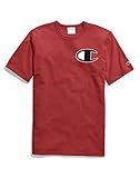Champion Men's Heritage Tee, Big Left Chest C, Team Red Scarlet-Y06820, X Small