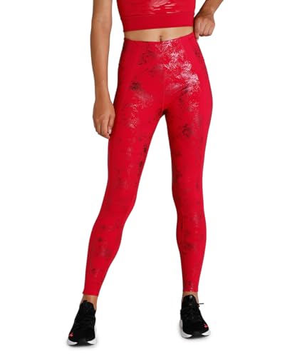 PUMA 4063699038149 ELLAVATE Eversculpt High Waist Full Tight Leggings Donna, L, Persian Red/Matte Foil Print