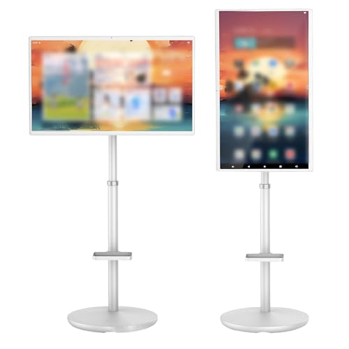 SHAHRYAR Televisor Táctil De 27/32 Pulgadas, Tableta Portátil con Ruedas, Soporte De Suelo Ajustable, Batería De 12000 Mah, Android 13, Transmisión Inalámbrica 27'-1080p