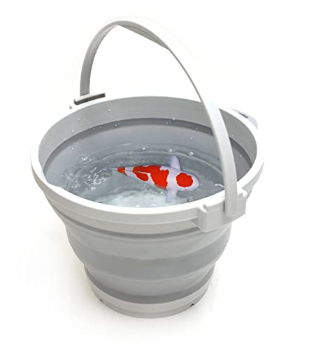 Sammart 7L (1.8 Gallon) Collapsible Plastic Bucket - Foldable Round Tub - Portable Fishing Water Pail - Space Saving Outdoor Waterpot, Size 28Cm Dia (1, Grey) #TOP4