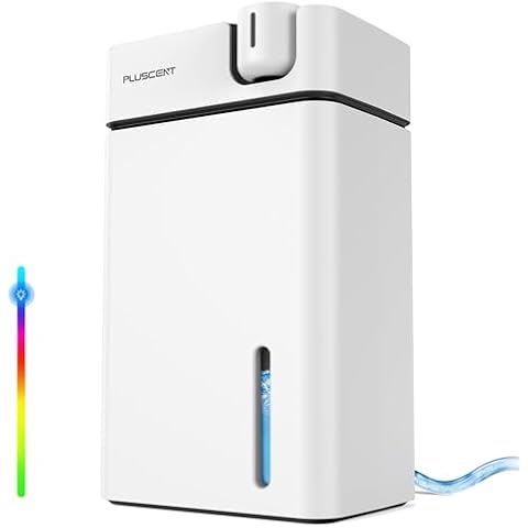 Dehumidifier, PLUSCENT Dehumidifiers for Home, (1000 sq.ft) Dehumidifier for Basement Bathroom Bedroom and Closet with 88 OZ Water Tank, Drain Hose, Auto Defrost, Auto Shut Off, Sleep Mode Cover
