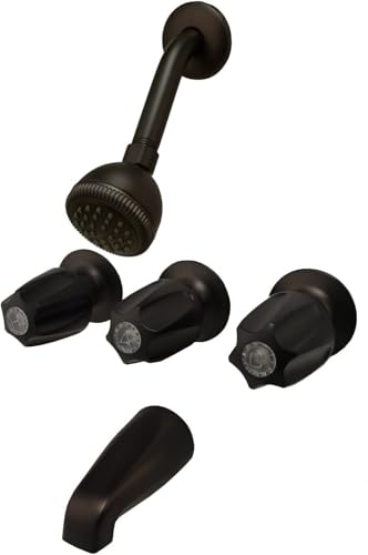 Kit de Recambio Gerber 87-215 Estilo Antiguo, 3 Manijas, Acabado Negro Mate, con Cabezal de Ducha de 2.5", 1 Kit - Por Plumb USA miniatura 1