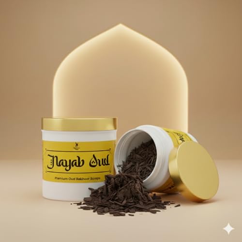 Image of Nayab Oud Bakhoor Premium Arabic Agarwood Wood Chips, 40g Jar | Long-Lasting Oudh Fragrance for Home, Meditation & Majlis | 30+ Sessions | Natural Chemical-Free