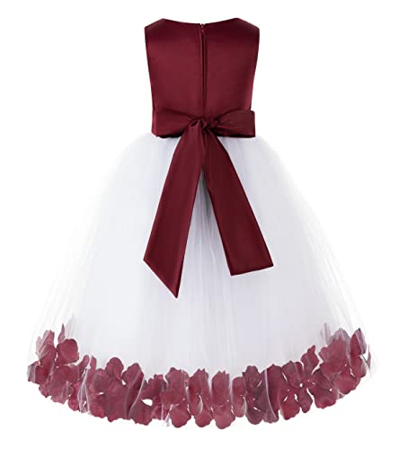 ekidsbridal White Floral Rose Petals Flower Girl Dress Birthday Girl Dress Junior Flower Girl Dresses 302s2