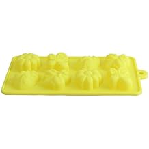 8 Cavity Mold Non-stick Candy Jelly Molds, Chocolate Molds, Soap Molds, Silicone Baking Molds Yellow, Garden Theme
