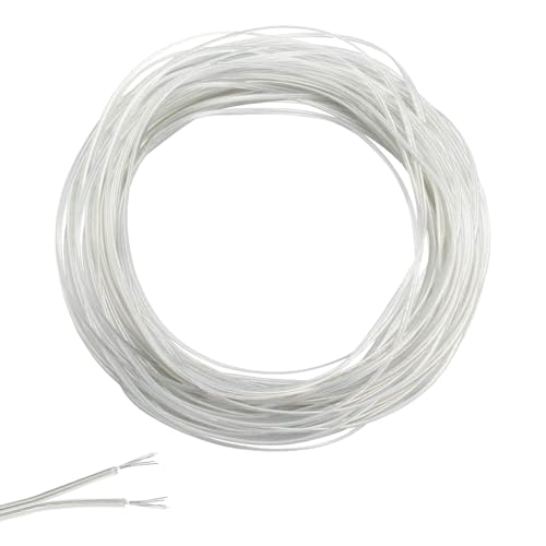 inodiref 10 Metros Cable Electrico PVC Cable Electrico 2 Hilos Cables Electricos 20AWG Cable Electrico Transparente Diámetro Exterior 3,6 mm para Instalación de Electrodomésticos de Bajo Consumo
