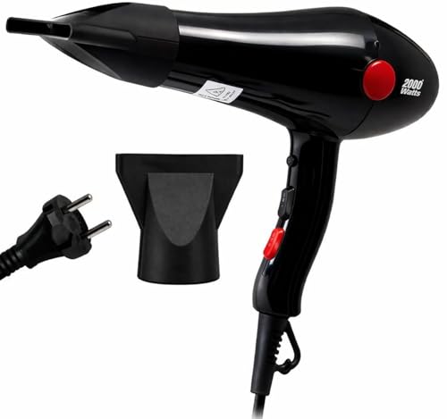 Image of 2000W Professional for Women & Men - Hot & Cold Air Blow Dryer with 3 Heat & 2 Speed Settings, Salon Styling Dryer with Concentrator Nozzle, Fast Dry Lightweight