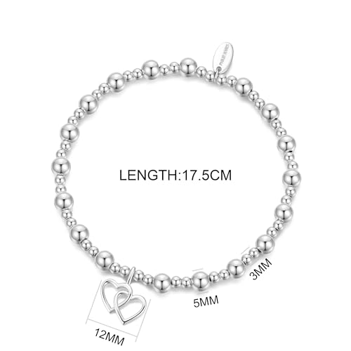 Philip Jones Heart Link Beaded Stretch Bracelet - Image 6