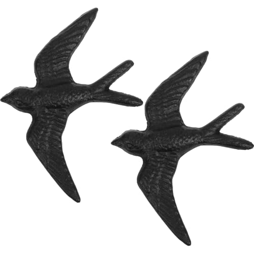 Cabilock 2 pièces Décoration Murale Fonte Hirondelles Vintage avec Crochet Sculptures Métalliques Élégantes pour Salon Jardin et Ornement Occidental pour Cour Jardin