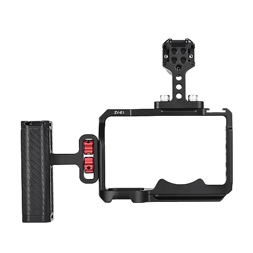 Image of Andoer Video Cage for Camera Filming Equipment, Camera Rig + Top Handle + Side Handle Kit Aluminium Alloy Video Cage with Cold Shoe Holders