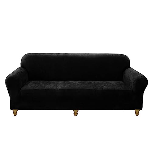 Housse de canapé extensible 3 places noir lavable
