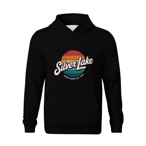 Kids Silver Lake Sand Dunes Distressed Retro Boys Girls Lightweight Kangaroo Pocket Fleece Hoodies2