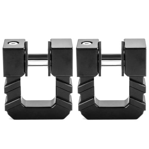 Manilles D 1,9 cm WeiSen en aluminium noir pour remorquage de SUV