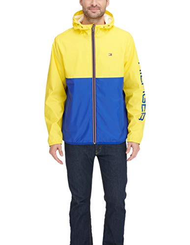Image of Tommy Hilfiger Men's Lightweight Active Water Resistant Hooded Rain Jacket