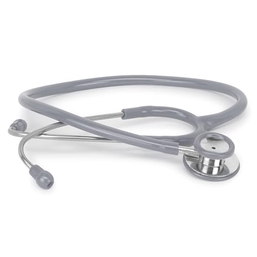 Image of Fidelis Healthcare White Edition Dual Head Stainless Steel Stethoscope for Doctors, Nurses & Medical Students | Light Weight Chest Piece | Flexible Latex Free Tube