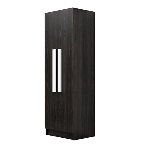 Image of Bniture Wooden Almirah for Clothes, Door for Bedroom, 2 Door Wardrobe with 4 Shelves Huge Storage Space (46D x 60W x 182H CM) | 3 Year Warranty (Flower Wenge)