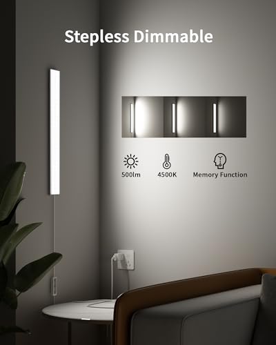 Image of ASOKO 16 Inch Under Counter Light 4500K Plug in Desk Closet Lamp