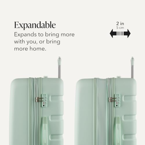 Image of SwissGear 7366 Signature Hardside Expandable Luggage with Spinner Wheels, TSA Lock, Clearly Aqua, Checked-Large 27-Inch