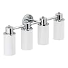 Moen DN0764CH Iso 4-Light Dual-Mount Bath Bathroom Vanity Fixture with Frosted Glass, Chrome, 1.02 x 5.97 x 29.02 inches