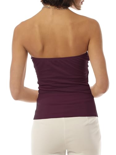 Image of MixMatchy Women's Stretchy Strapless Tube Top Y2K Bandeau Top