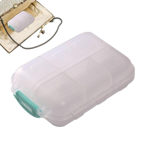 Organizador de pastillas de viaje | Contenedor Portátil De Medicina Diaria Con 12 Compartimentos - Organizador y almacenamiento de pastillas de viaje para bolsillos, carteras y bolsos.