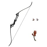 SinoArt Falcon 60' Takedown Hunting Recurve Bow Metal Riser 70 Lbs Black/Camo Right Handed (Black)
