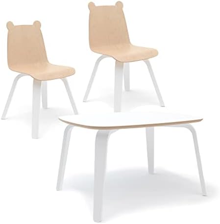 Oeuf Bear Play Chairs and Table Set in Birch