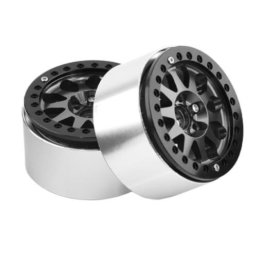 Jantes de roue Beadlock 2.2 pour chenille RC 1:10 sorties tout-terrain argent Y34A