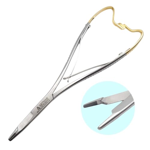Image of Olsen Hegar Mathieu Needle Holder | Mitten Scissor Clamps | Needle Driver with Scissors Cutting Edges | 6.5 inches with Tungsten Carbide