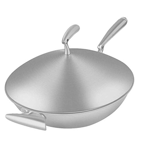 Wok - Edelstahl Wok Antihaft Kein Öl e Keine Beschichtung Induktionsherd Gas Universal In 32cm