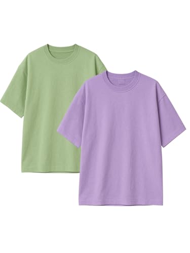 Image of RodZen Oversized Fit Half Sleeves Round Neck Textured Polycotton T-Shirt for Women /Girls (Pack of 2)