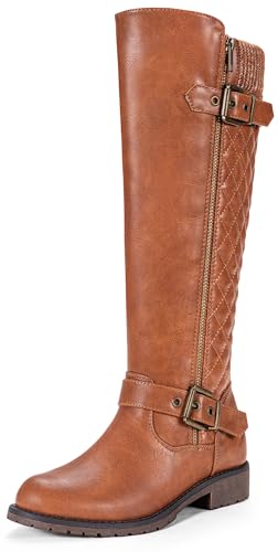 Jeossy Women's Riding Boots, Knee High Boot, 945 - Brown, Size 8.5 US - Knitting Wool Calf (DJY945 Brown 08.5)