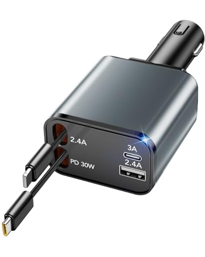 HATALKIN Retractable Car Charger Adapter for...